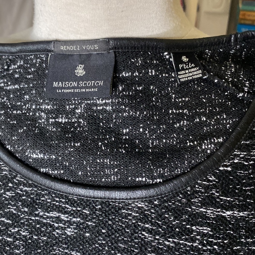 🌷MAISON Scotch🌷 Chunky Knit Vegan Leather Accent Sweater - Picture 8 of 8
